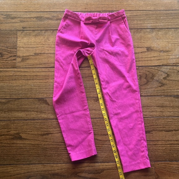 Milly Minis Pink Satin Side Zipper Bow on Waist Pants Girls Size 10 - Picture 5 of 14